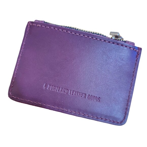 Portland Leather Sabrina Wallet Purple Lollipop Leather Snap Coin Card Holder - Picture 4 of 7